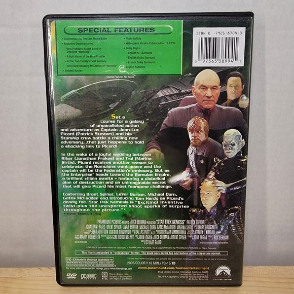 DVD Star Trek Nemesis w/ insert - Picture 4 of 4